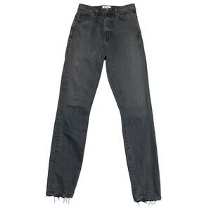 Agolde Jeans Womens 25 Washed Black Pinch Waist Skinny Stretch Distressed